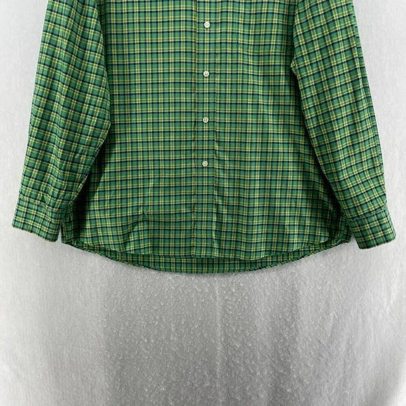 Jos. A. Bank Button-Down Shirt Men's Sz L Green Tailored Fit Plaid Collared - Picture 7 of 11